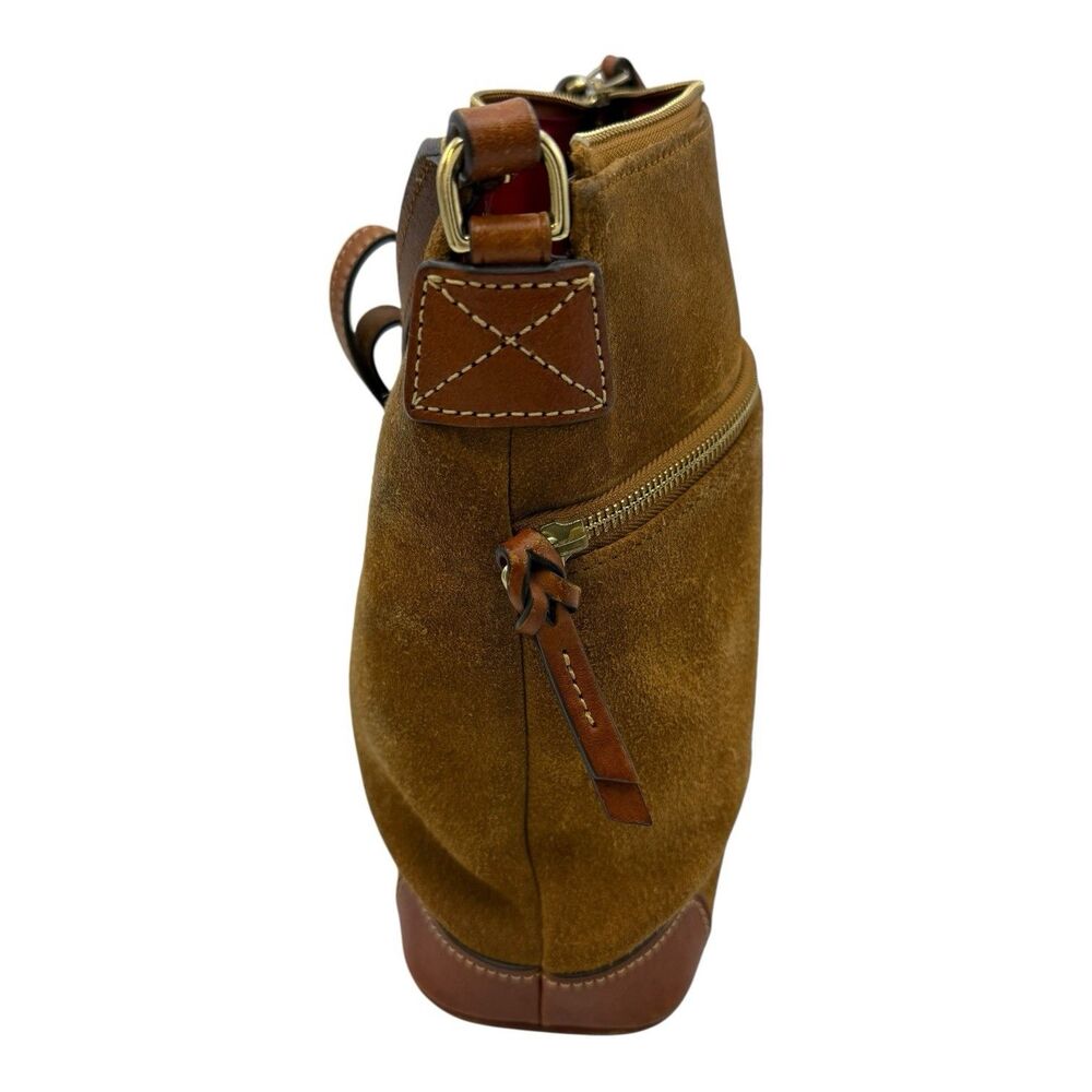 Dooney & Bourke Brown Suede Crossbody Satchel - Picture 5 of 9
